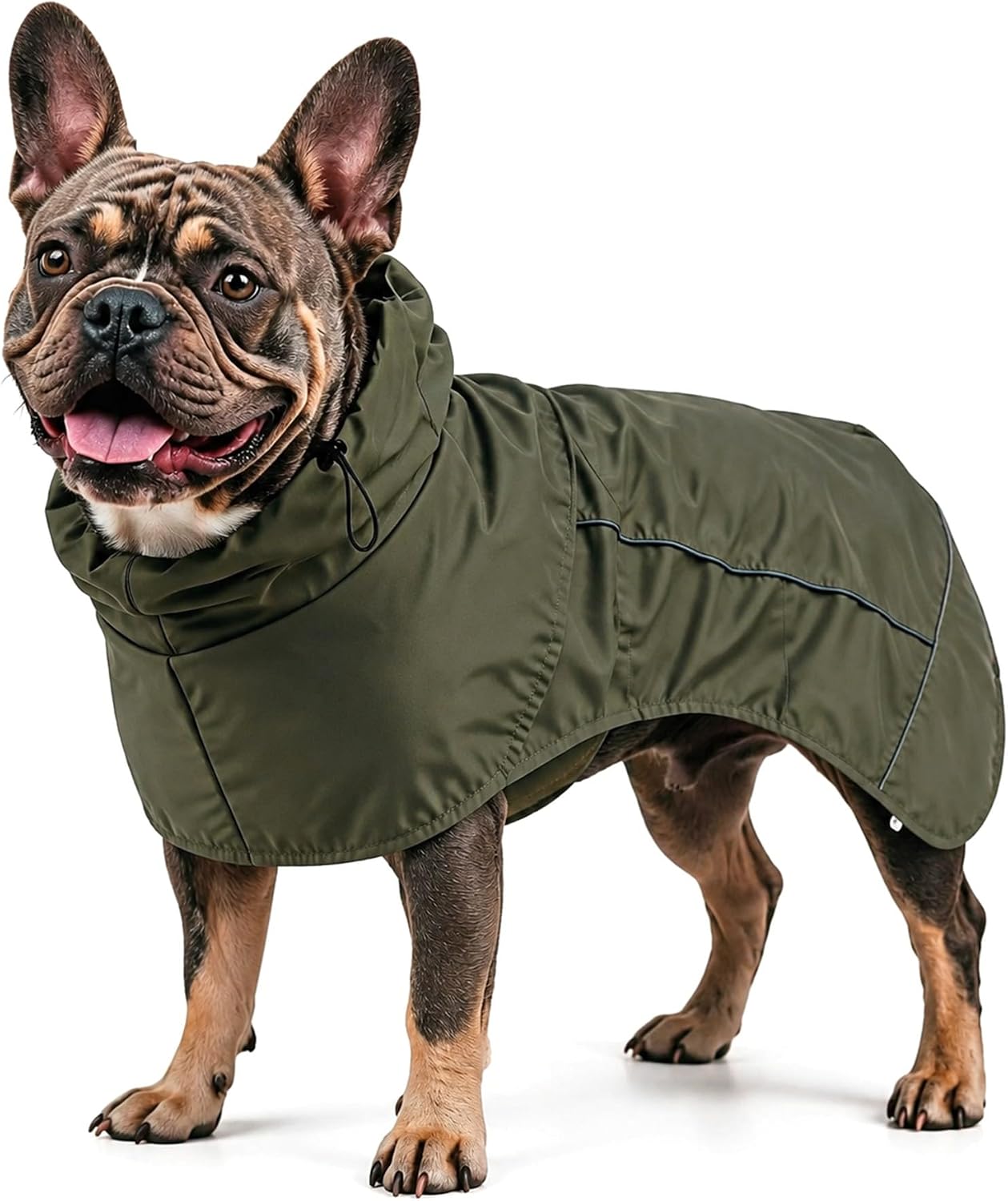 Dog Raincoat Full Body Coverage Waterproof Windproof Hooded Jacket | Full Body & Belly Coverage, Hidden Leash Hole, Reflective Strips, Belly Snap Buttons