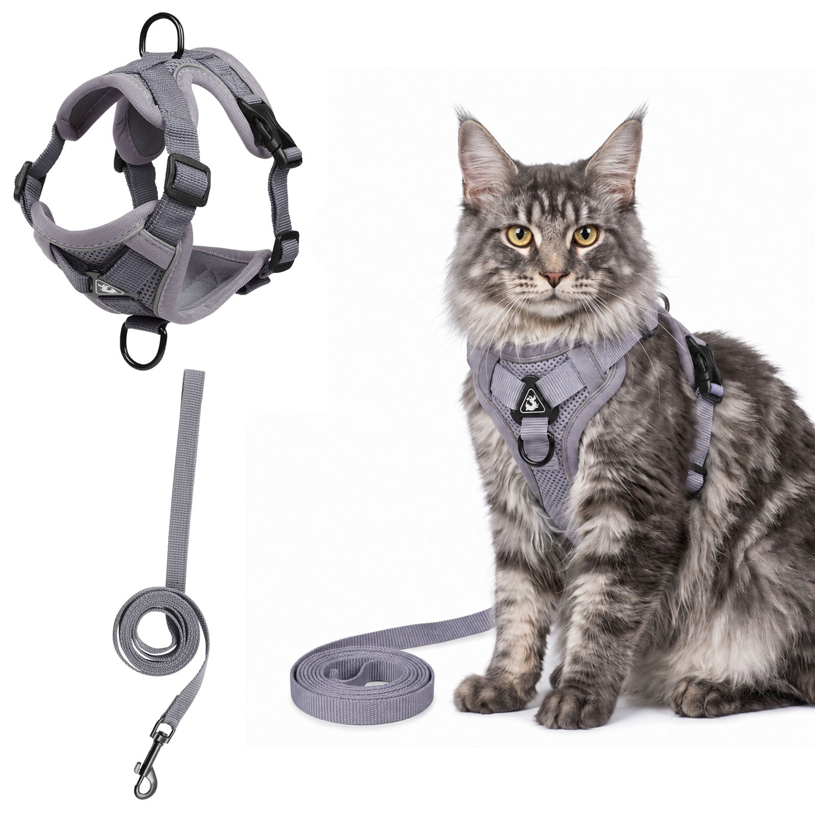 Cat Harness and Leash Set| Escape Proof Adjustable Mesh Vest with Reflective Strips, No-Choke Soft Breathable Harness for Medium Kitten
