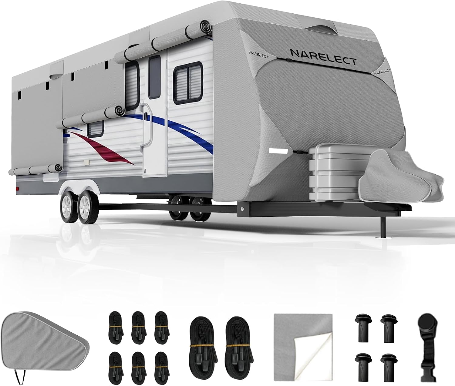 Caravan Cover 23-25ft: 7.01–7.62 m Storage Cover for Caravans | Waterproof, 7-Ply Breathable, UV-Resistant Caravan Cover for RVs Motorhomes & Campervans | with Air Vents & Adjustable Straps