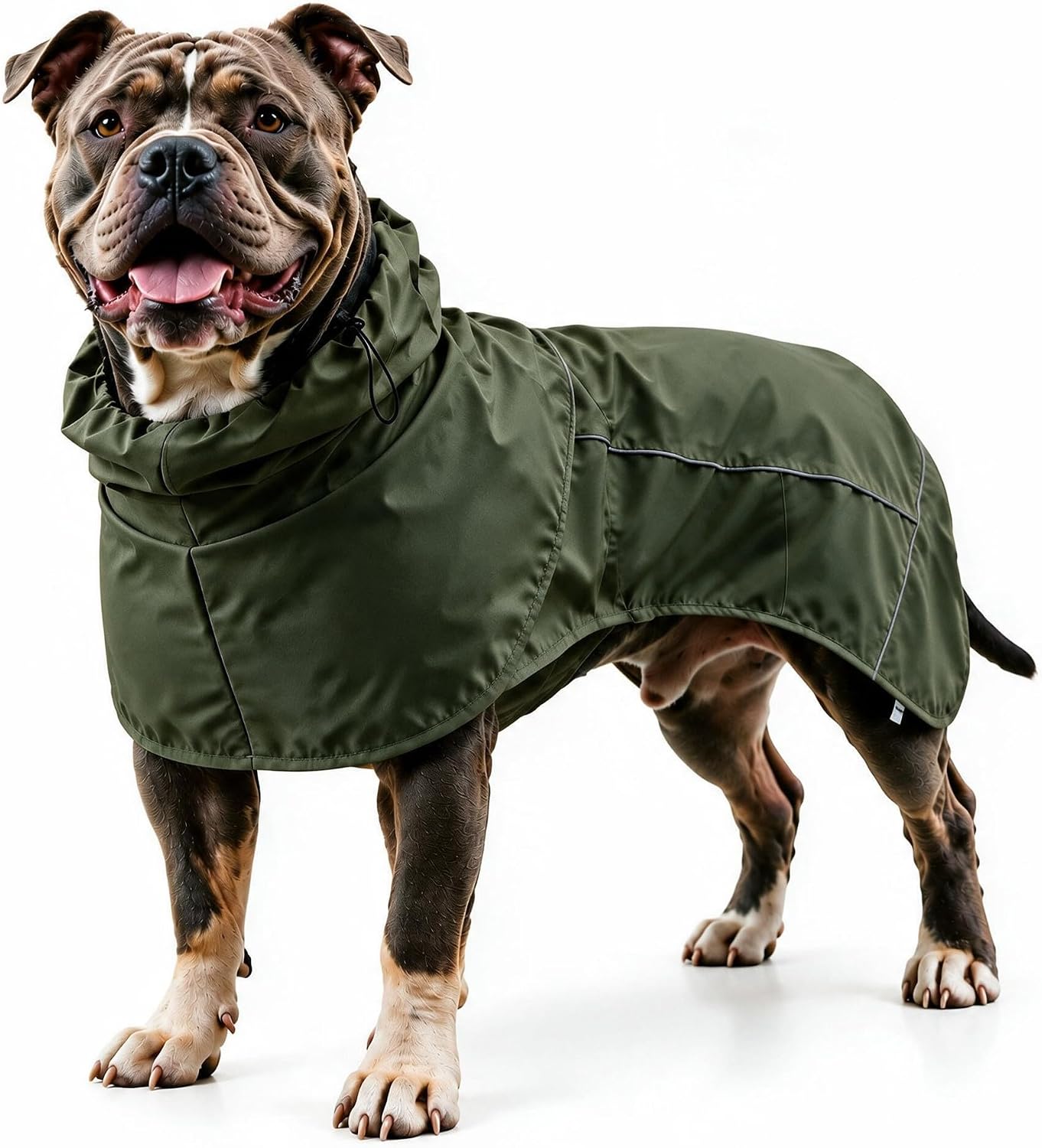 Dog Raincoat Full Body Coverage Waterproof Windproof Hooded Jacket | Full Body & Belly Coverage, Hidden Leash Hole, Reflective Strips, Belly Snap Buttons