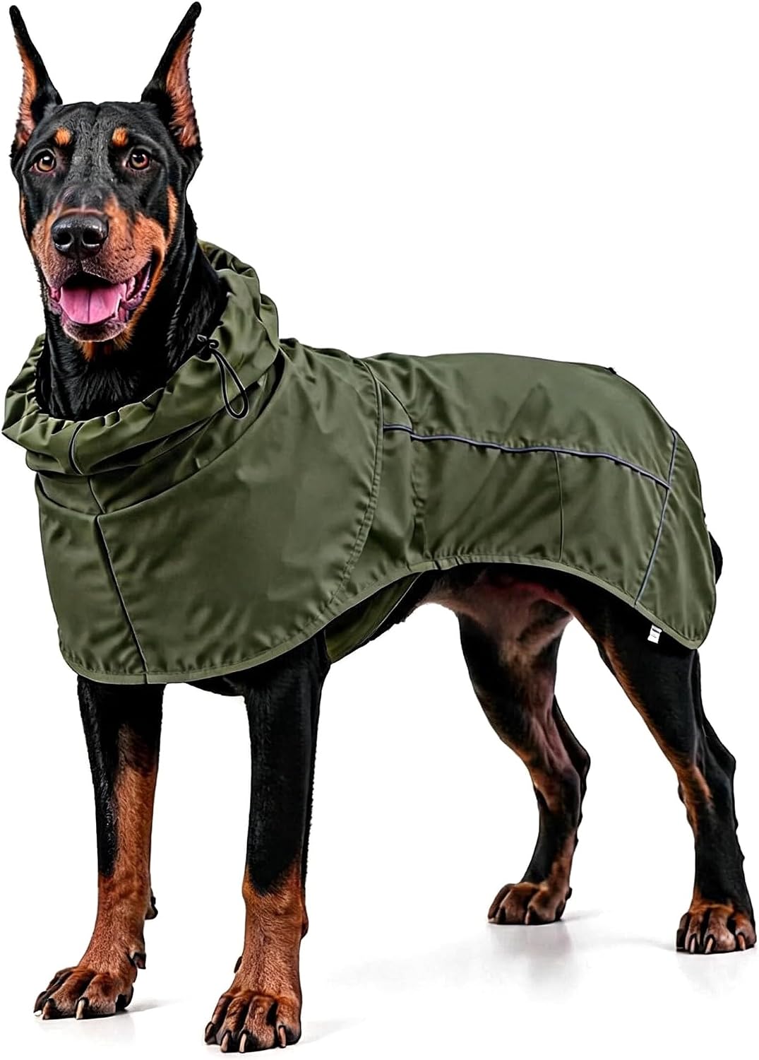 Dog Raincoat Full Body Coverage Waterproof Windproof Hooded Jacket | Full Body & Belly Coverage, Hidden Leash Hole, Reflective Strips, Belly Snap Buttons
