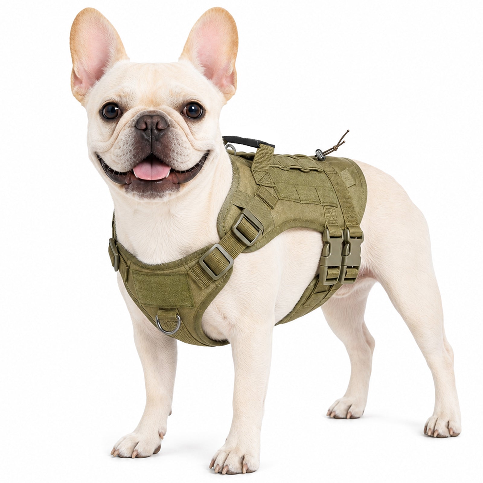 Tactical Dog Harness for Medium Dogs, Heavy Duty No Pull Dog Harness with Handle, Adjustable 6-Buckle Pet Vest for Pitbull, Border Collie, Boxer, Walking, Training, Hunting